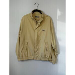 Vintage Cream Fila Classic Windbreaker Jacket | Streetwear (Size 42 | L or XL)